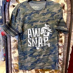 Camo football tee AW SNAP cute and comfy. Medium